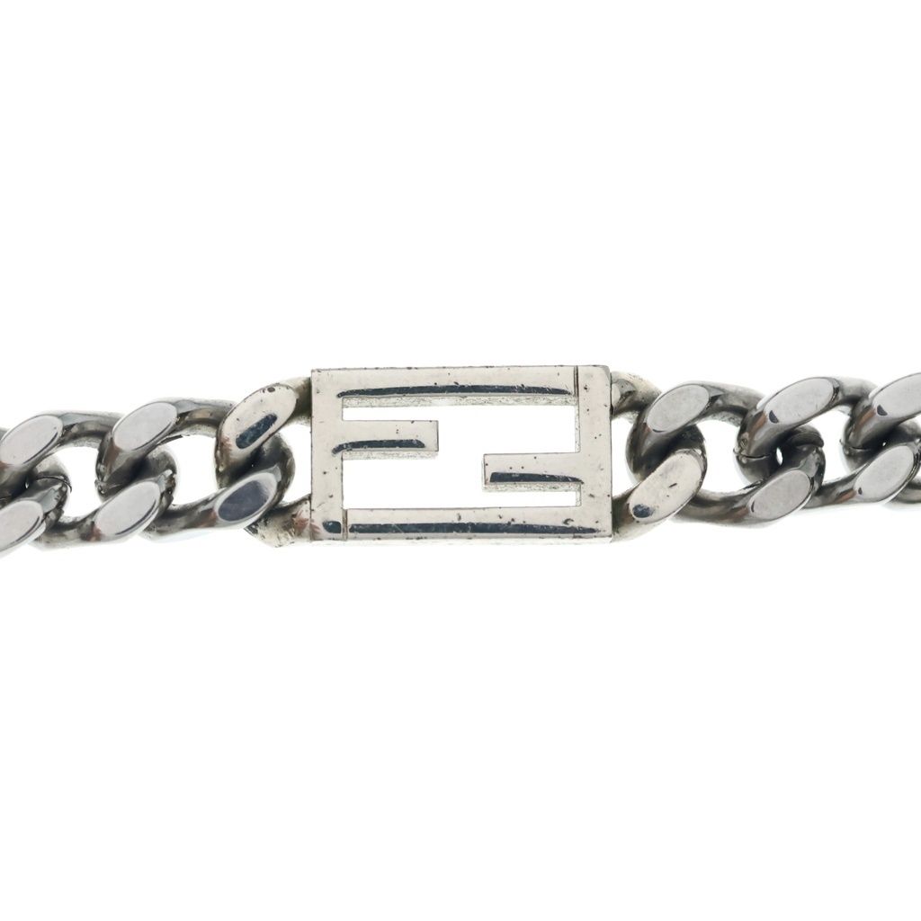 Fendi Baguette Chain Necklace Silver — view 3