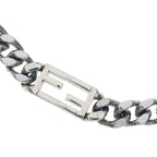 Fendi Baguette Chain Necklace Silver