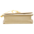 Chanel CC Logo Pearl Vintage Chain Shoulder Bag Beige Leather Gold — view 4