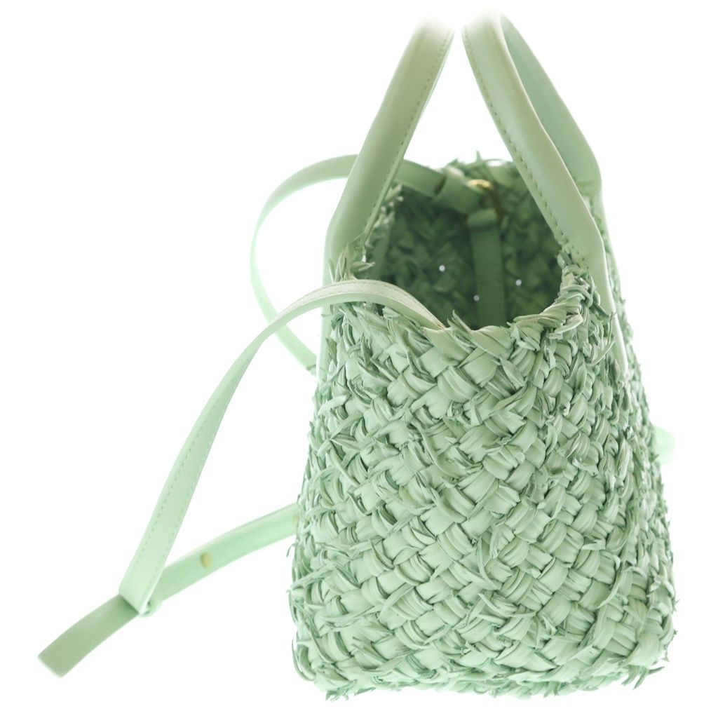 Bottega Veneta Intrecciato Mini Cabas Leather 2-Way Bag Gold Light Green — view 3