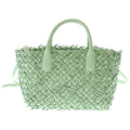 Bottega Veneta Intrecciato Mini Cabas Leather 2-Way Bag Gold Light Green