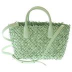 Bottega Veneta Intrecciato Mini Cabas Leather 2-Way Bag Gold Light Green — view 2