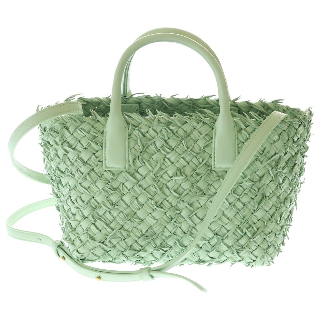 Bottega Veneta Intrecciato Mini Cabas Leather 2-Way Bag Gold Light Green — view 2