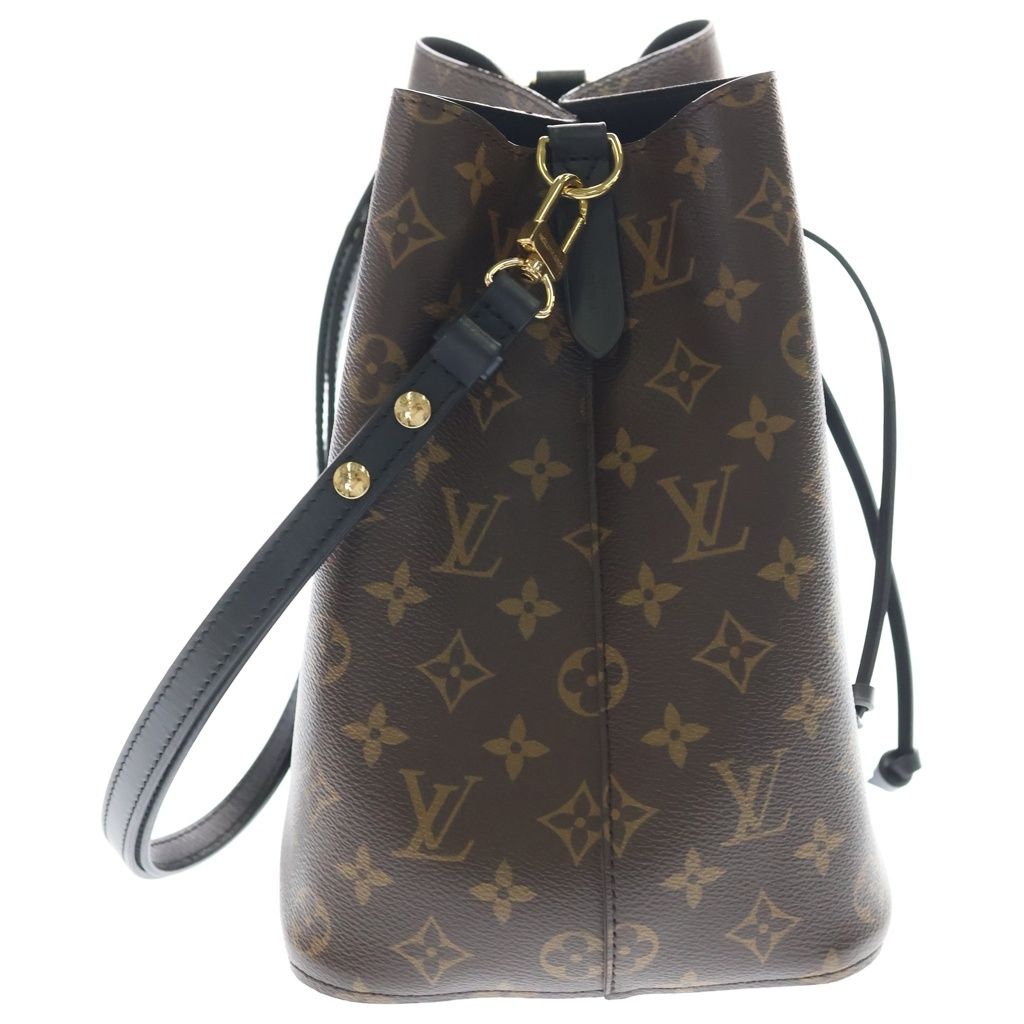 Louis Vuitton Monogram Neo Noe Shoulder Bag Brown Leather Gold — view 3