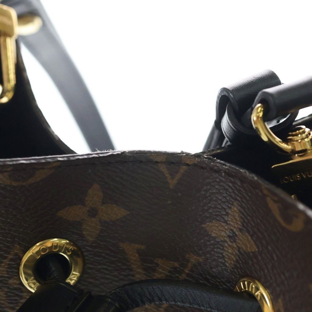 Louis Vuitton Monogram Neo Noe Shoulder Bag Brown Leather Gold — view 6