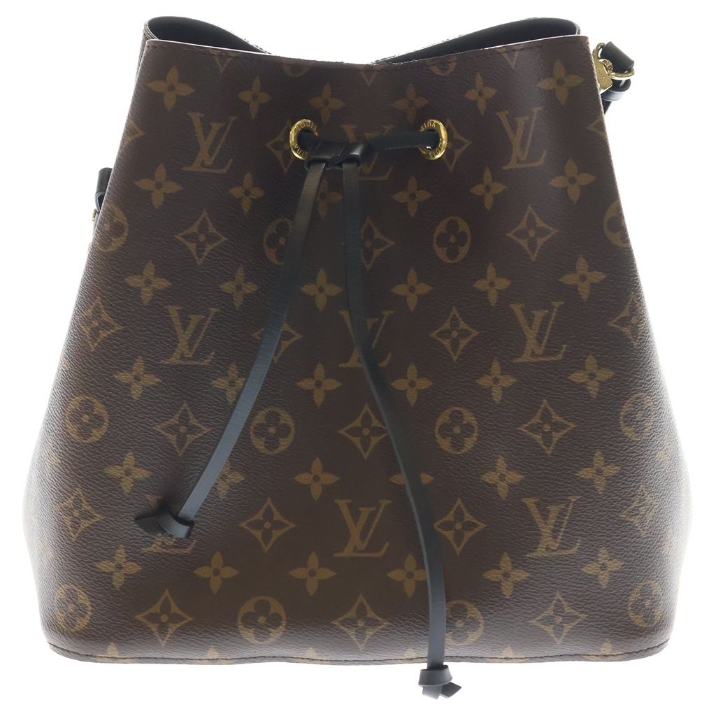 Louis Vuitton Monogram Neo Noe Shoulder Bag Brown Leather Gold