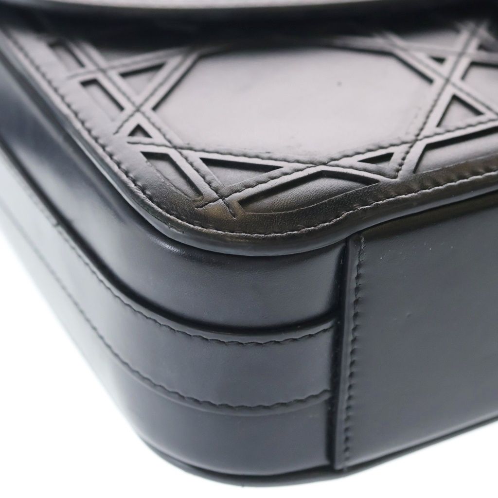 Dior Cannage Cosmo Mini Shoulder Bag Black Leather Silver — view 5