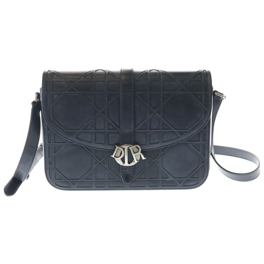 Dior Cannage Cosmo Mini Shoulder Bag Black Leather Silver