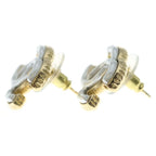 Chanel CC Logo Earrings Pearl White Gold — view 3