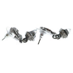 Chanel CC Logo Rhinestone Fringe Earrings Silver — view 4