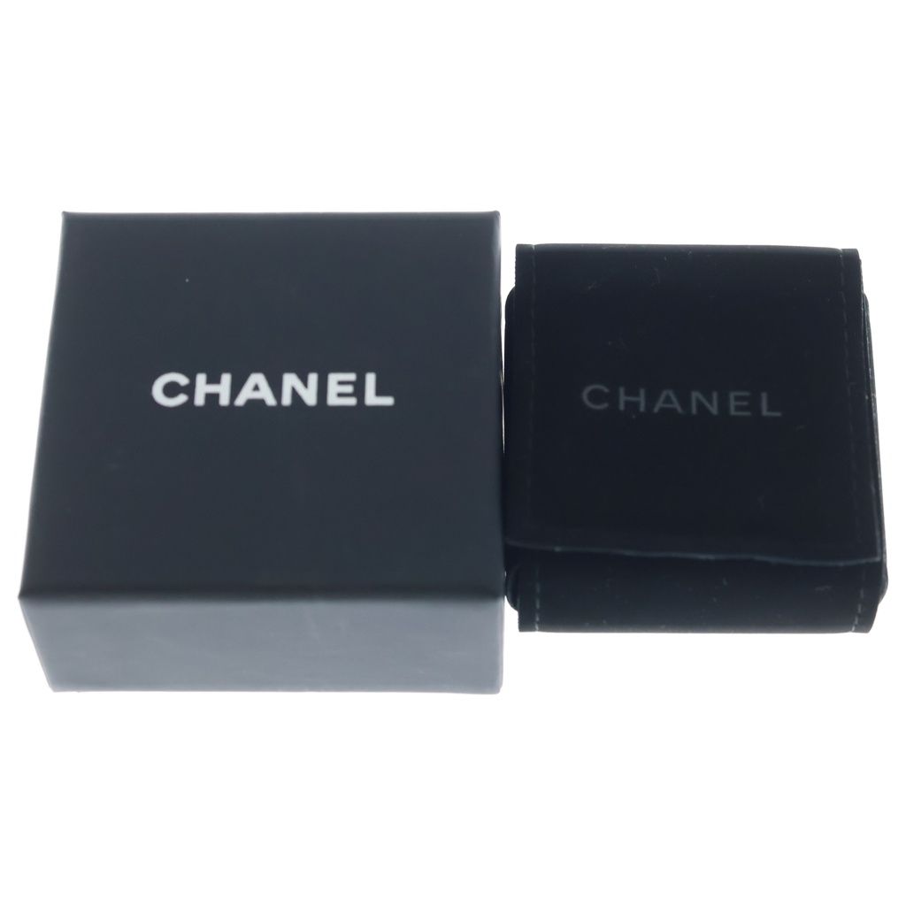 Chanel CC Logo Rhinestone Fringe Earrings Silver — view 6