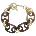 Hermes Eurydice Buffalo Horn Bracelet Gold Plated Brown