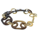 Hermes Eurydice Buffalo Horn Bracelet Gold Plated Brown — view 4