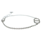 Dior Petit CD Logo Rhinestone Chain Bracelet Silver — view 3