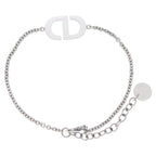 Dior Petit CD Logo Rhinestone Chain Bracelet Silver — view 2