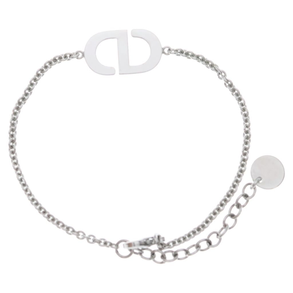 Dior Petit CD Logo Rhinestone Chain Bracelet Silver — view 2