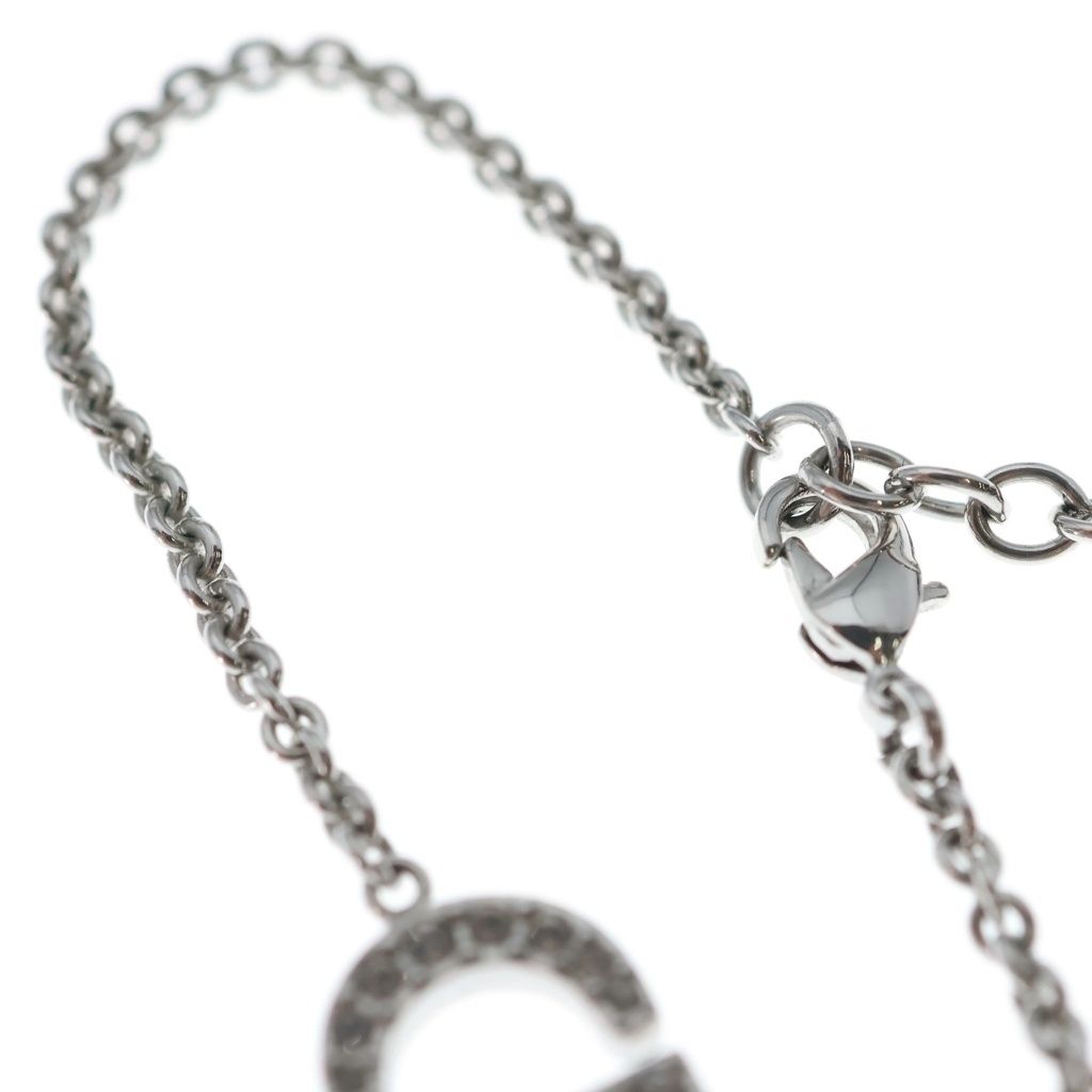 Dior Petit CD Logo Rhinestone Chain Bracelet Silver — view 5