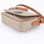 Celine Macadam Leather Shoulder Bag Crossbody Hand Tote Brown — view 4
