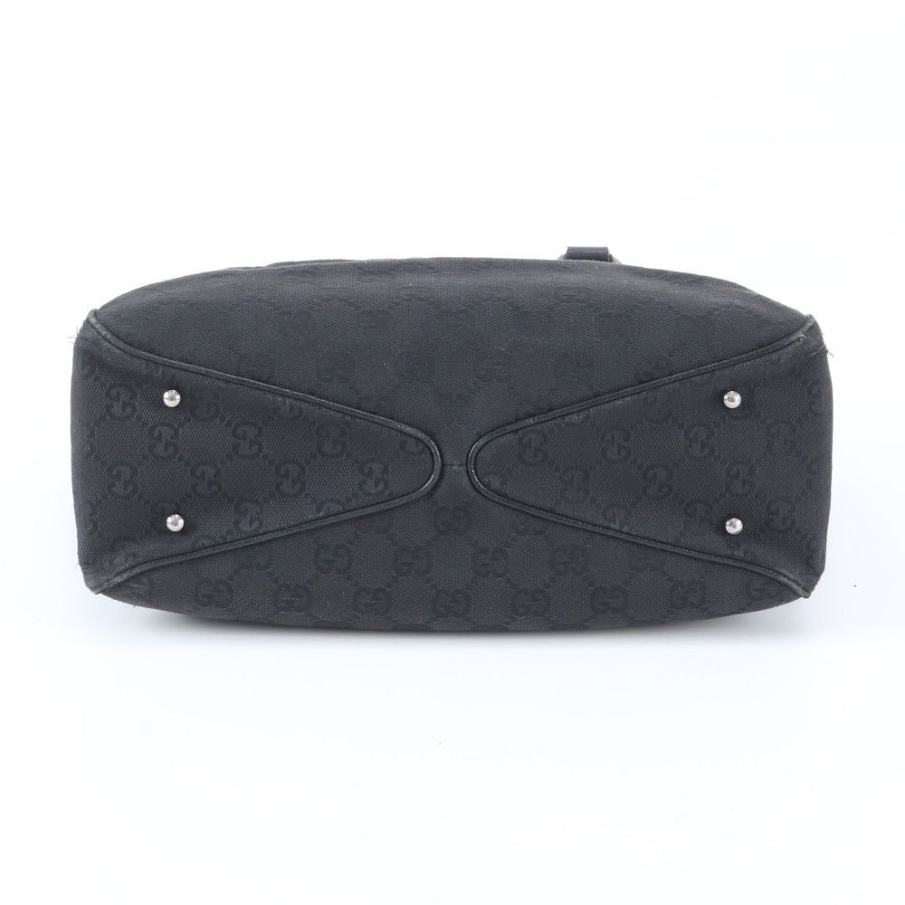 Gucci GG Canvas Leather Tote Shoulder Hand Black — view 6