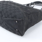 Gucci GG Canvas Leather Tote Shoulder Hand Black — view 4