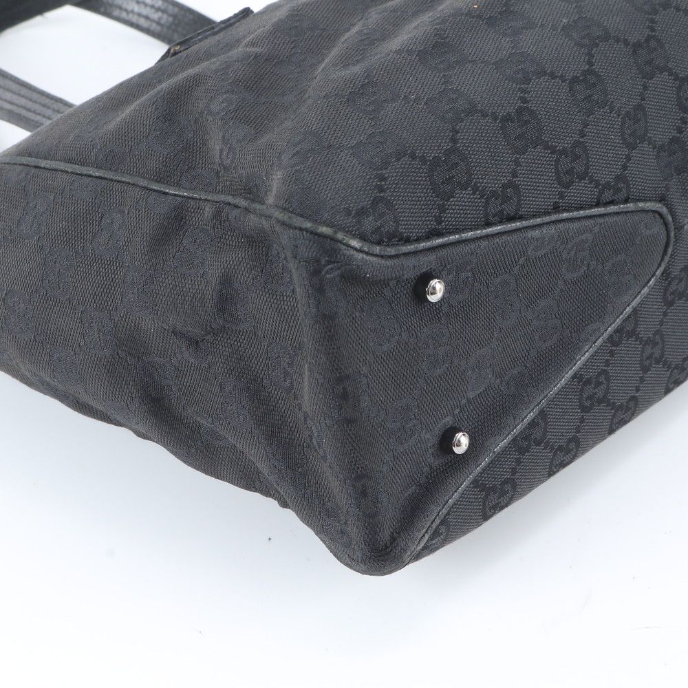 Gucci GG Canvas Leather Tote Shoulder Hand Black — view 5