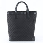 Gucci GG Canvas Leather Tote Shoulder Business Black — view 3
