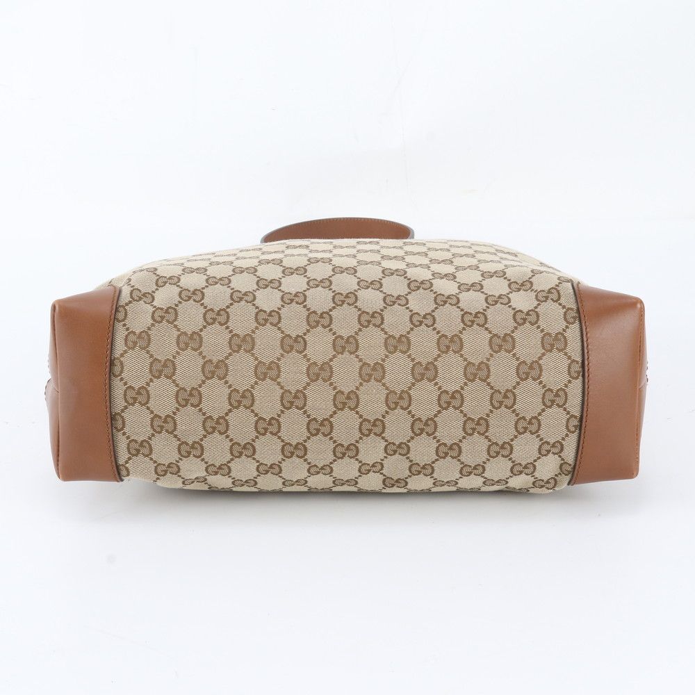 Gucci GG Canvas Leather Shoulder Bag Crossbody Tote — view 6