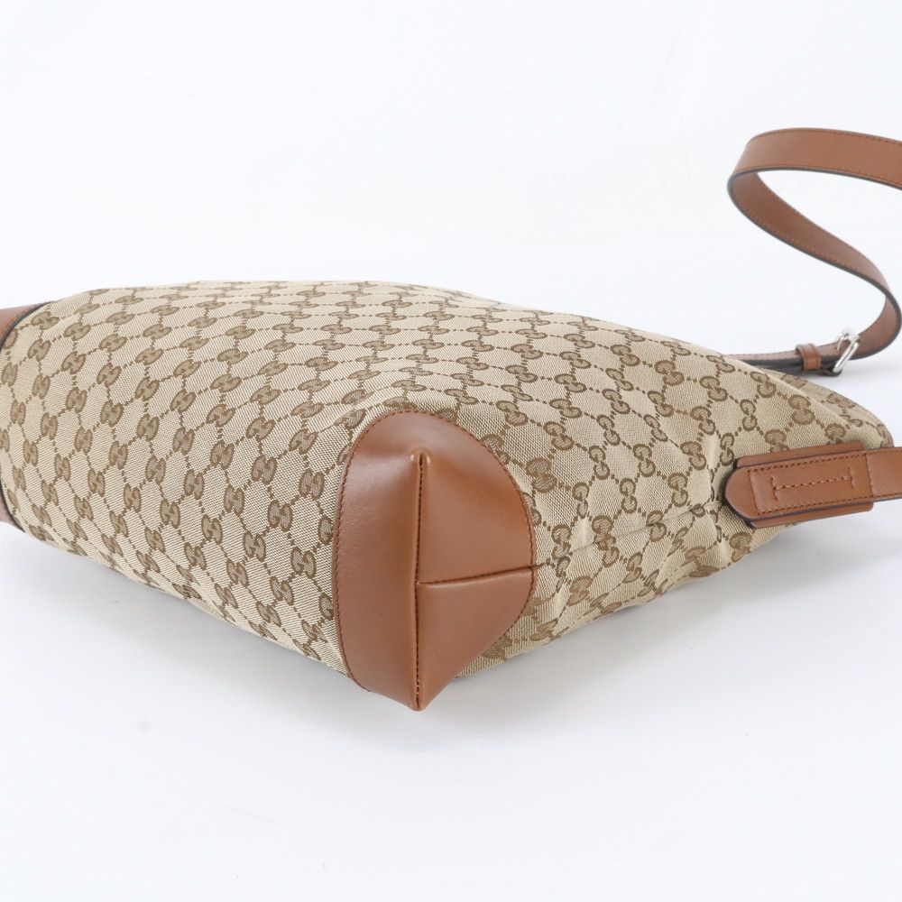 Gucci GG Canvas Leather Shoulder Bag Crossbody Tote — view 4
