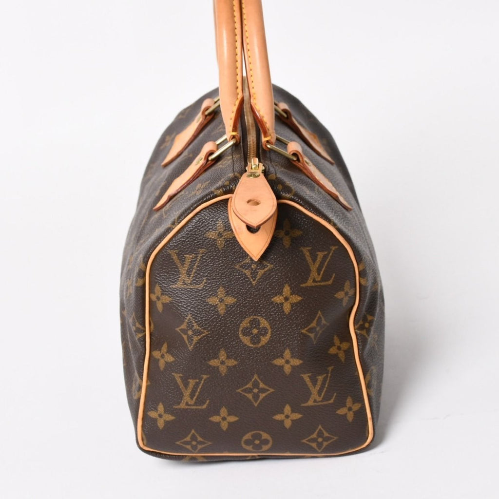 Louis Vuitton Speedy 25 Handbag Monogram Leather Brown Gold — view 4