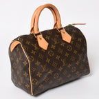 Louis Vuitton Speedy 25 Handbag Monogram Leather Brown Gold — view 3