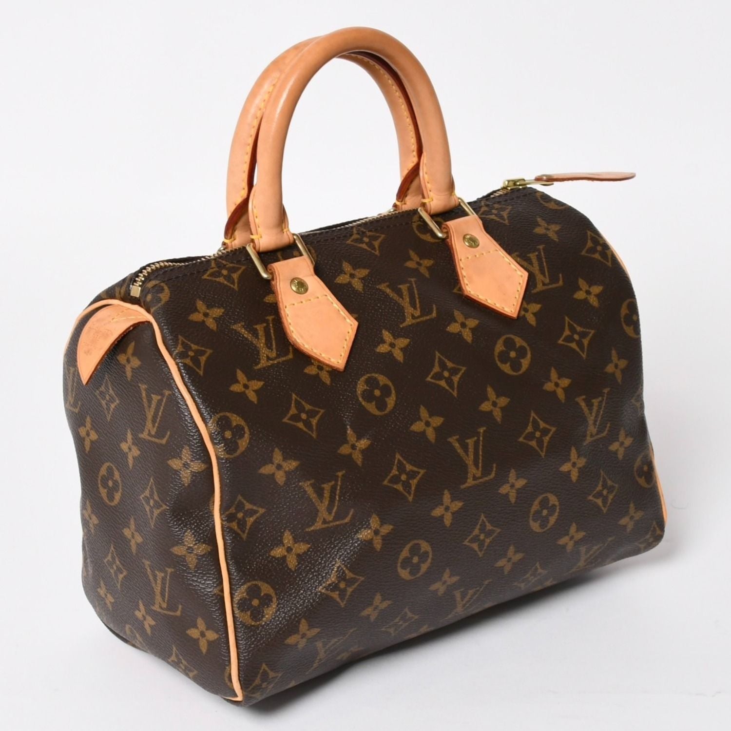 Louis Vuitton Speedy 25 Handbag Monogram Leather Brown Gold — view 3