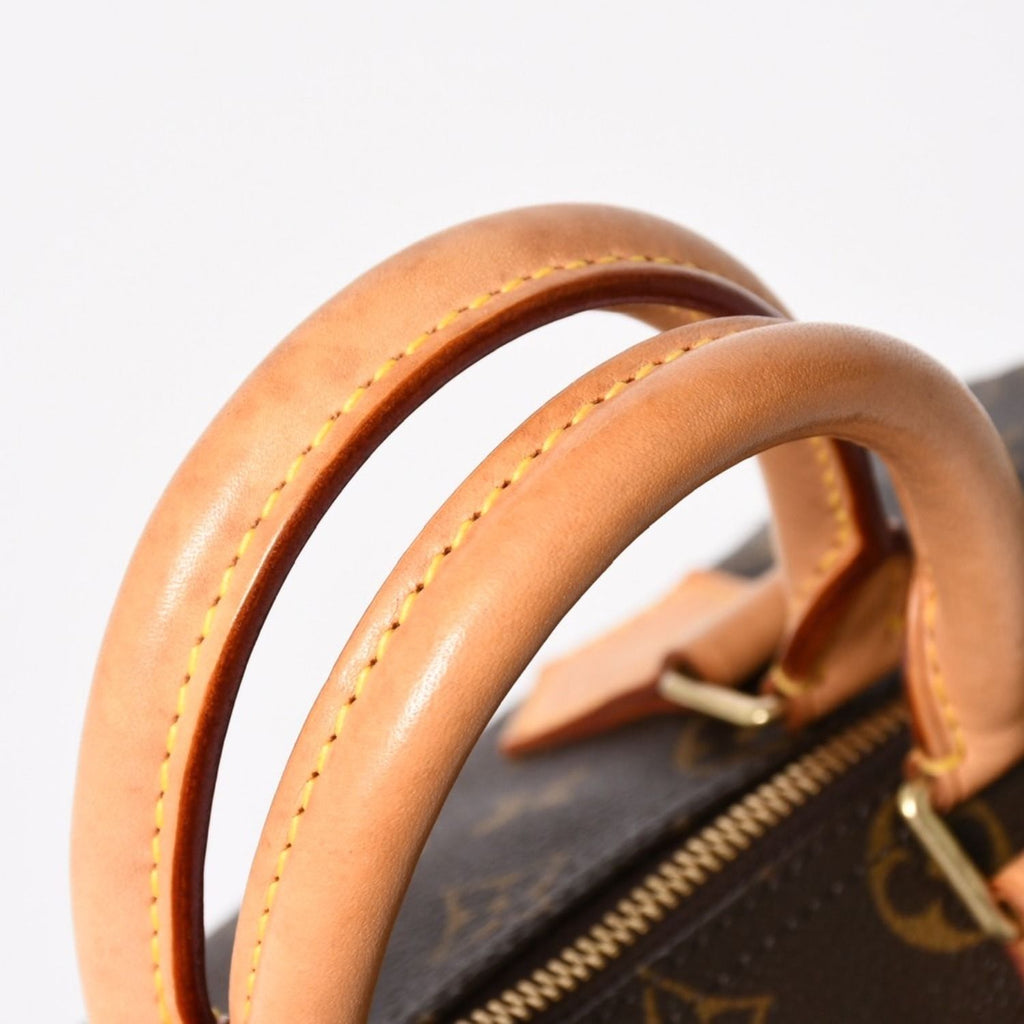Louis Vuitton Speedy 25 Handbag Monogram Leather Brown Gold — view 5