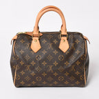 Louis Vuitton Speedy 25 Handbag Monogram Leather Brown Gold — view 2