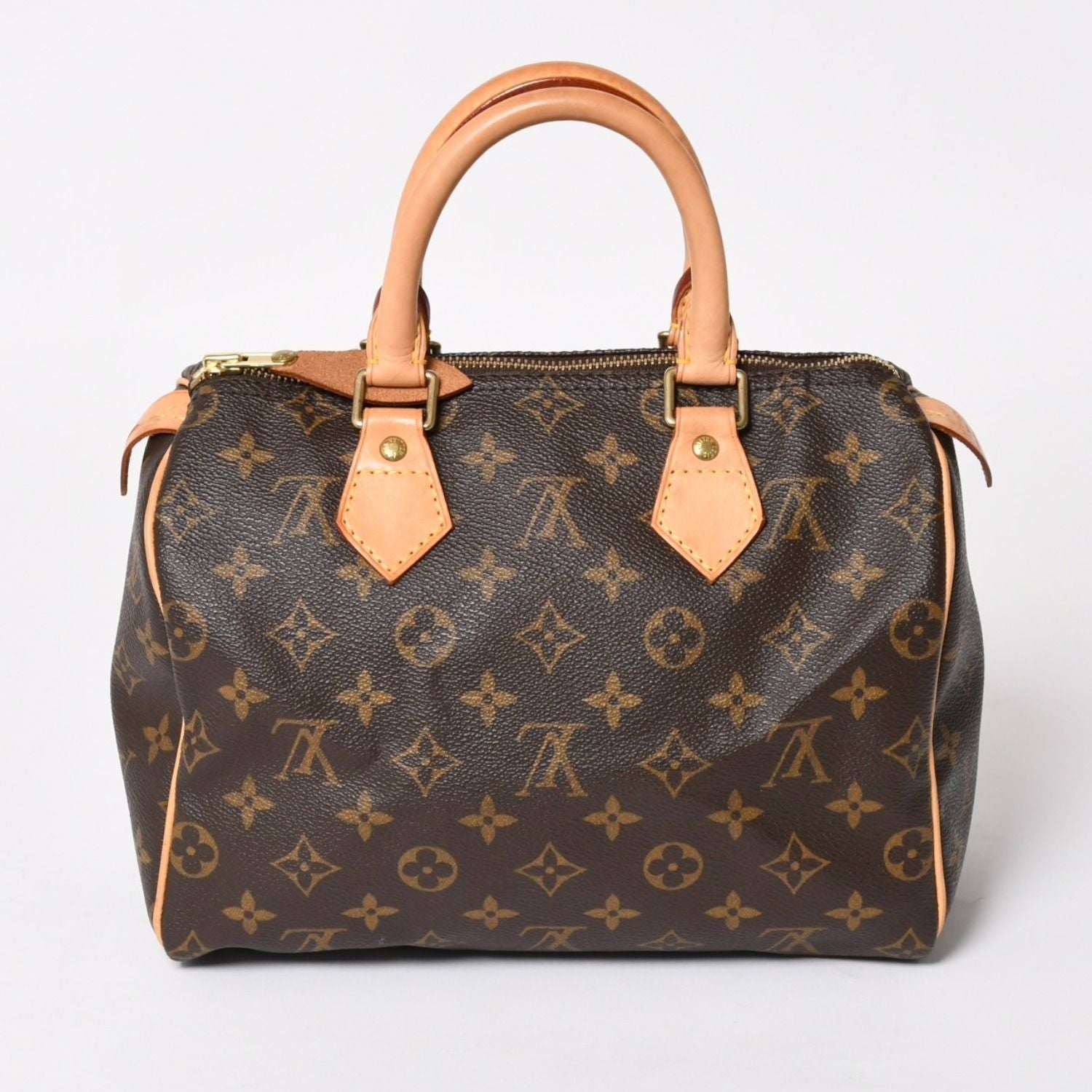 Louis Vuitton Speedy 25 Handbag Monogram Leather Brown Gold — view 2