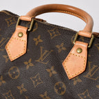 Louis Vuitton Speedy 25 Handbag Monogram Leather Brown Gold — view 7