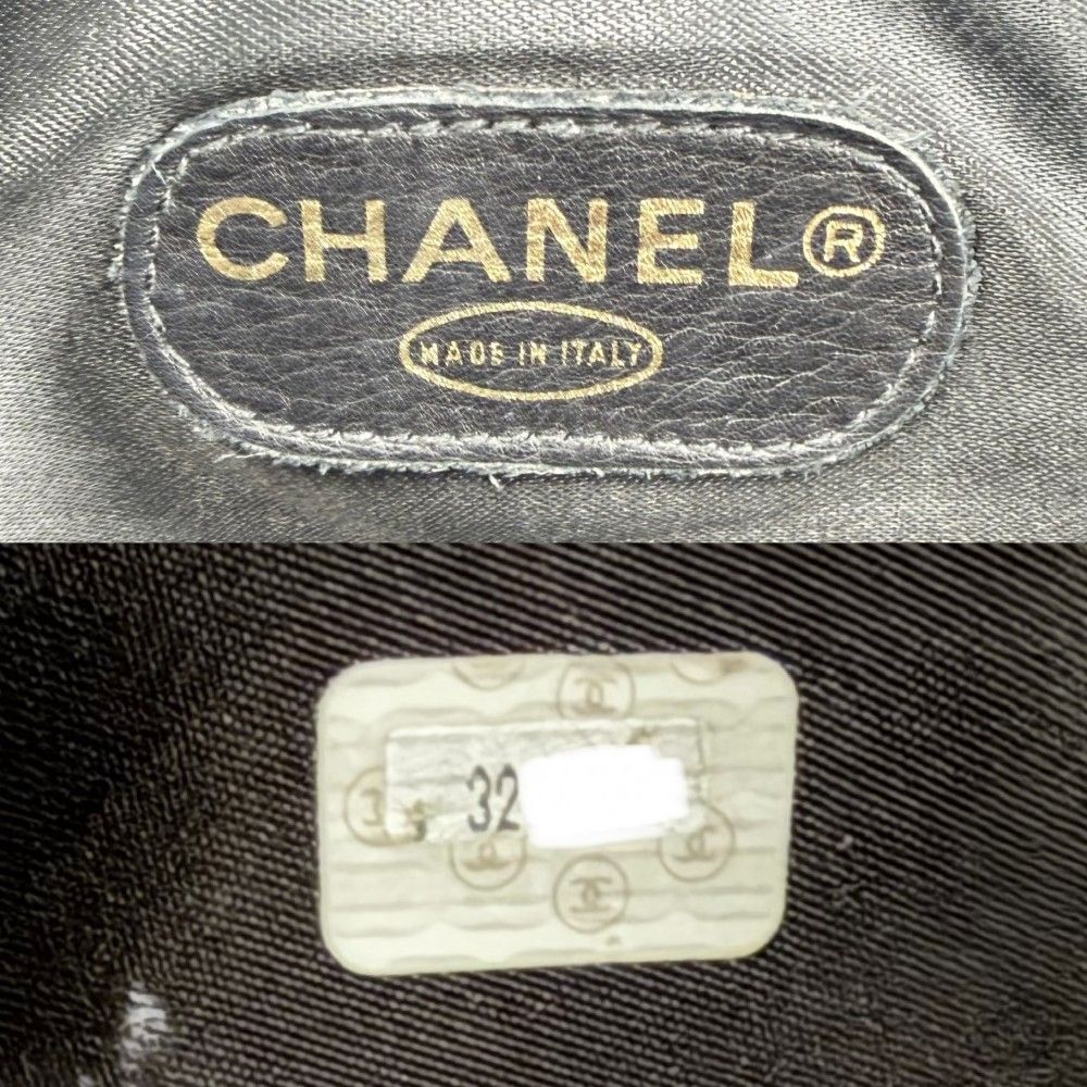 Chanel Tote CC Logo Jumbo CC Chain Shoulder Handbag Caviar Leather Black Gold — view 5