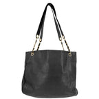 Chanel Tote CC Logo Jumbo CC Chain Shoulder Handbag Caviar Leather Black Gold — view 2