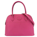 Hermes 2-Way Bolide 27 Shoulder Bag Crossbody Leather Pink Silver