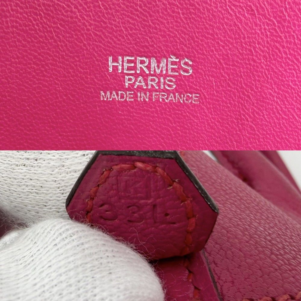 Hermes 2-Way Bolide 27 Shoulder Bag Crossbody Leather Pink Silver — view 5