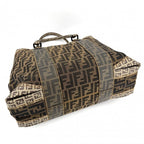 Fendi Handbag Zucca Tote Shoulder Canvas Leather Brown Black — view 3