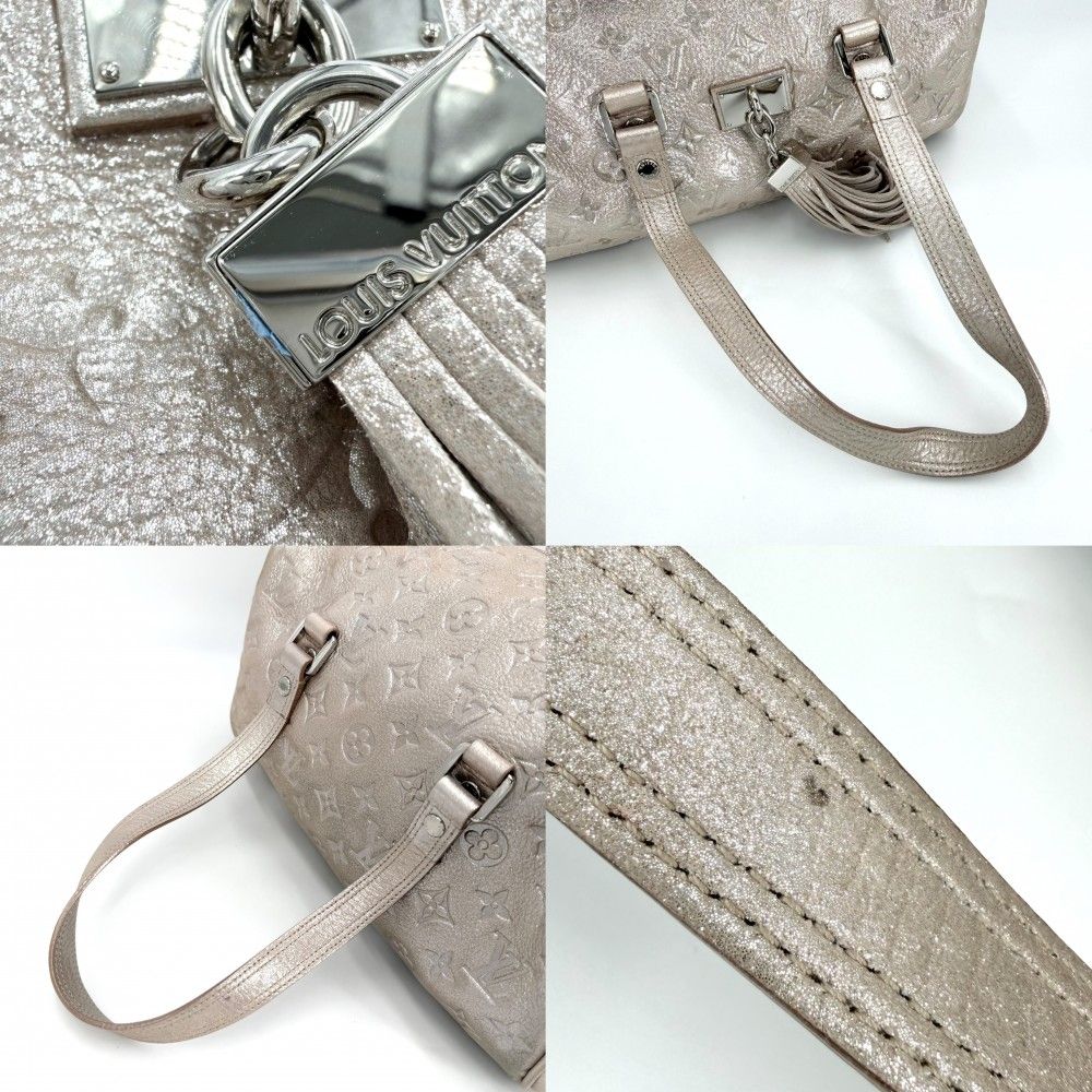 Gucci Louis Vuitton Handbag Monogram Guccissima Kometo Tote Metallic Light Pink — view 8