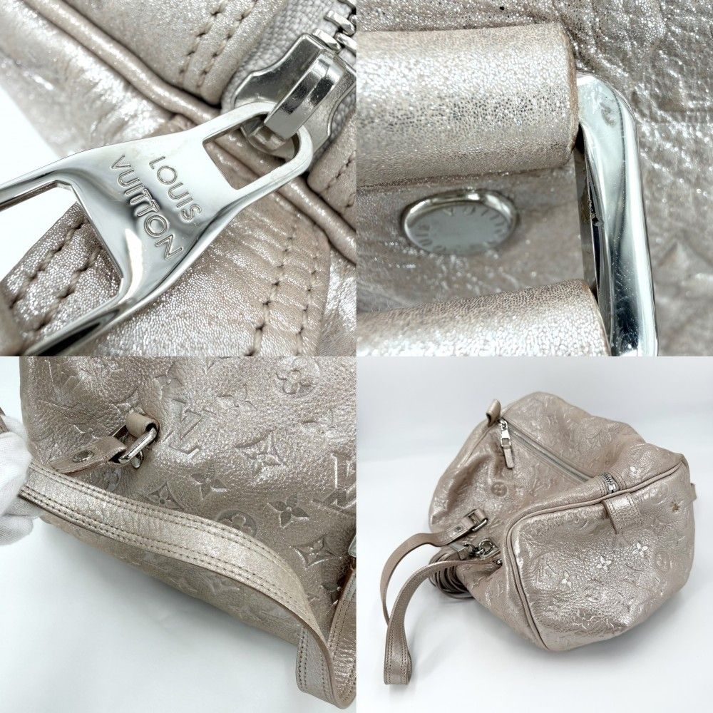 Gucci Louis Vuitton Handbag Monogram Guccissima Kometo Tote Metallic Light Pink — view 7