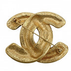 Chanel Brooch Quilted CC Logo Vintage Gold Plated — view 2