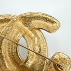 Chanel Brooch Quilted CC Logo Vintage Gold Plated — view 8