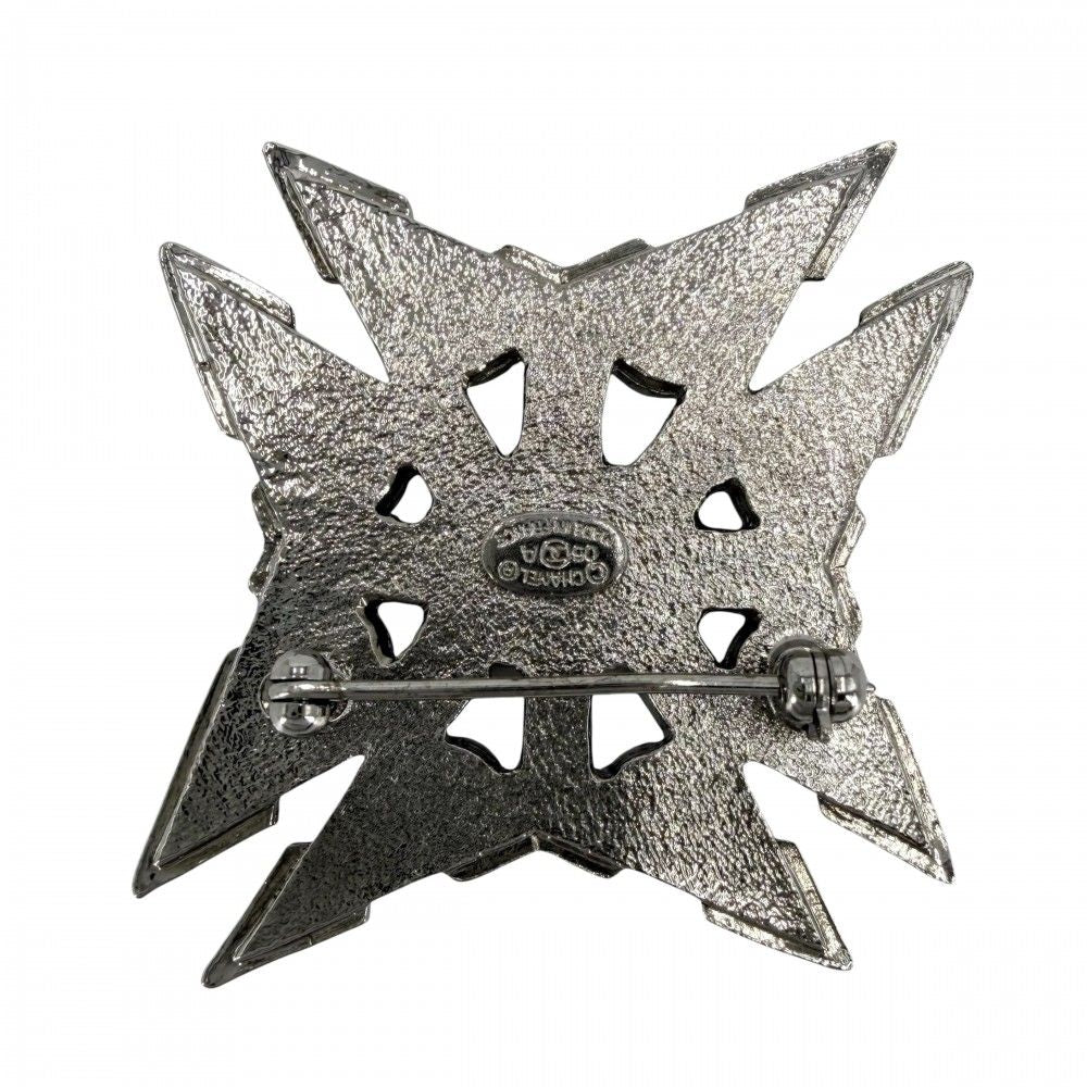Chanel Brooch CC Logo Rhinestone Faux Pearl Black — view 2