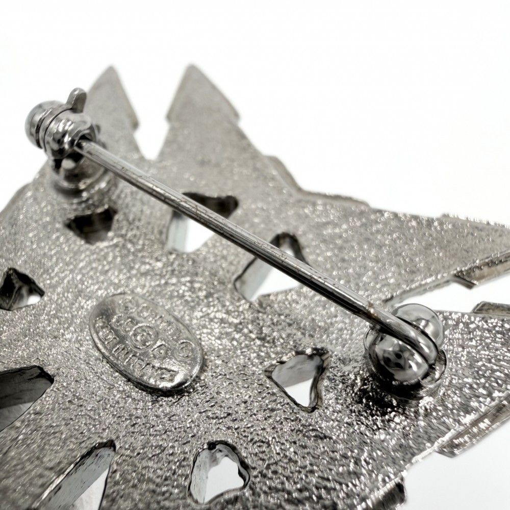 Chanel Brooch CC Logo Rhinestone Faux Pearl Black — view 5