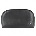 Chanel Pouch Camellia CC Logo Case Leather Black Silver