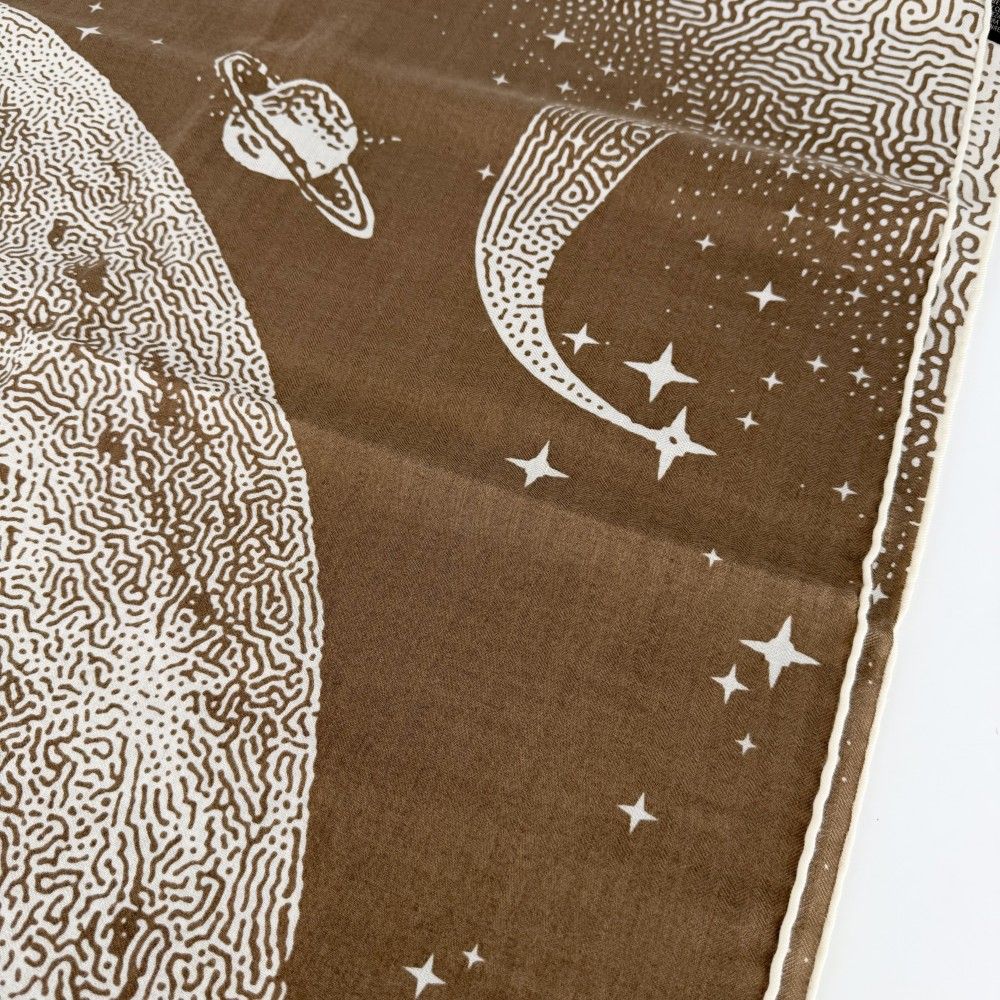 Hermes Shawl Carre Geant Clair de Lune Scarf Large Cles le de 140 Cashmere Silk — view 7
