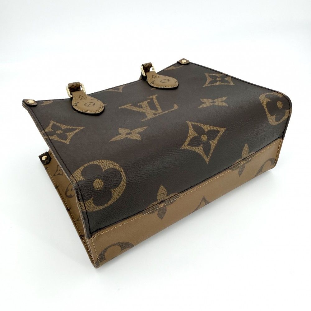 Louis Vuitton 2-Way Monogram Reverse On The Go PM Shoulder Bag Brown Gold — view 3