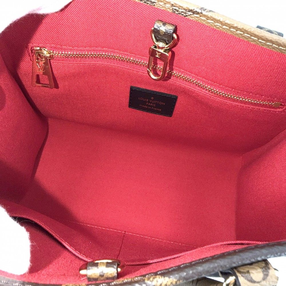 Louis Vuitton 2-Way Monogram Reverse On The Go PM Shoulder Bag Brown Gold — view 4